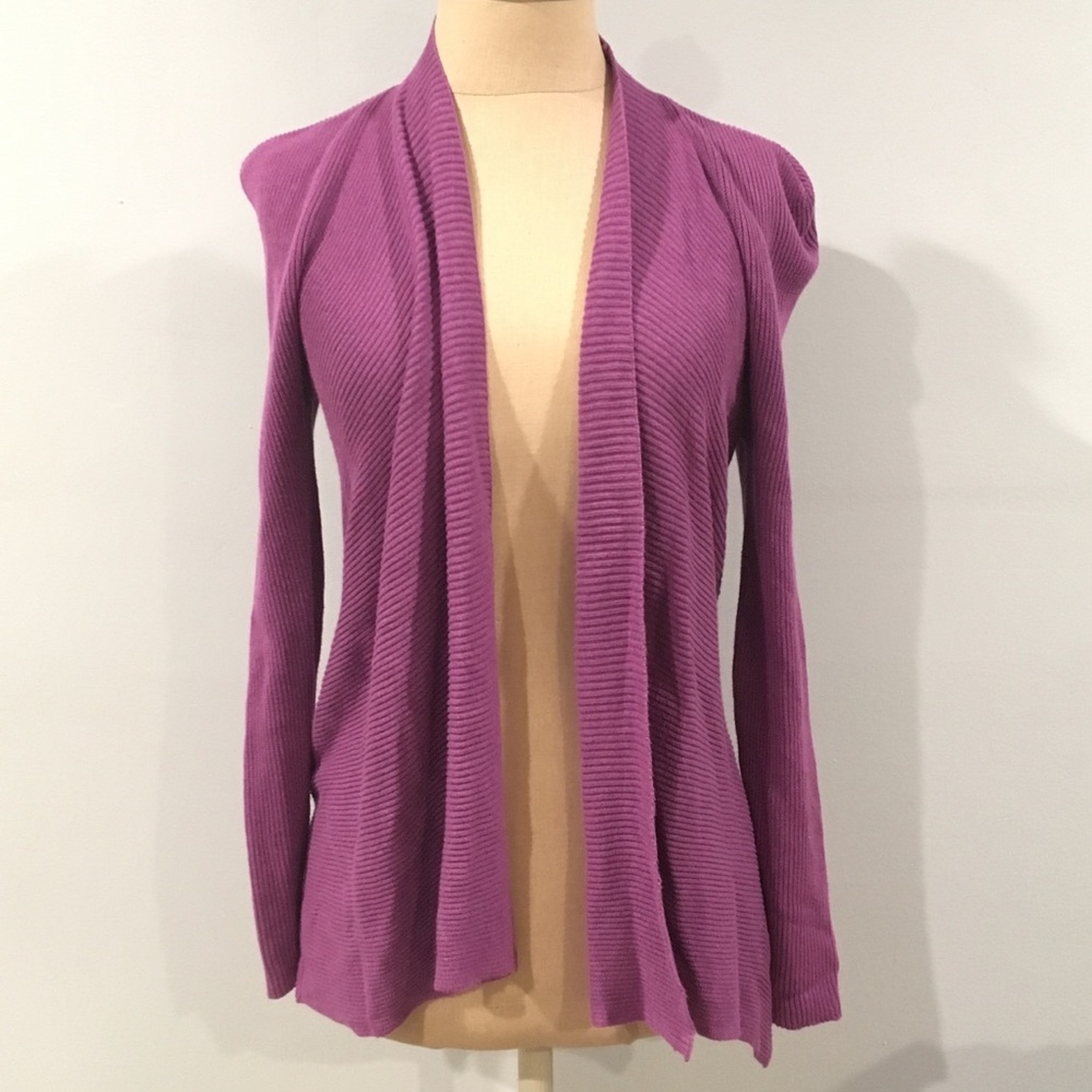 Eileen Fisher Open Front Purple Cardigan